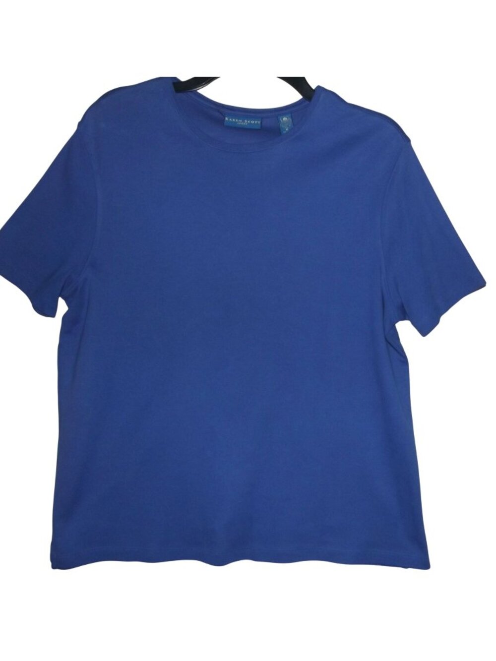 Karen Scott Sport T-shirt Womens Size Medium Blue 100% cotton knit short sleeve